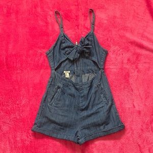Denim cut out romper